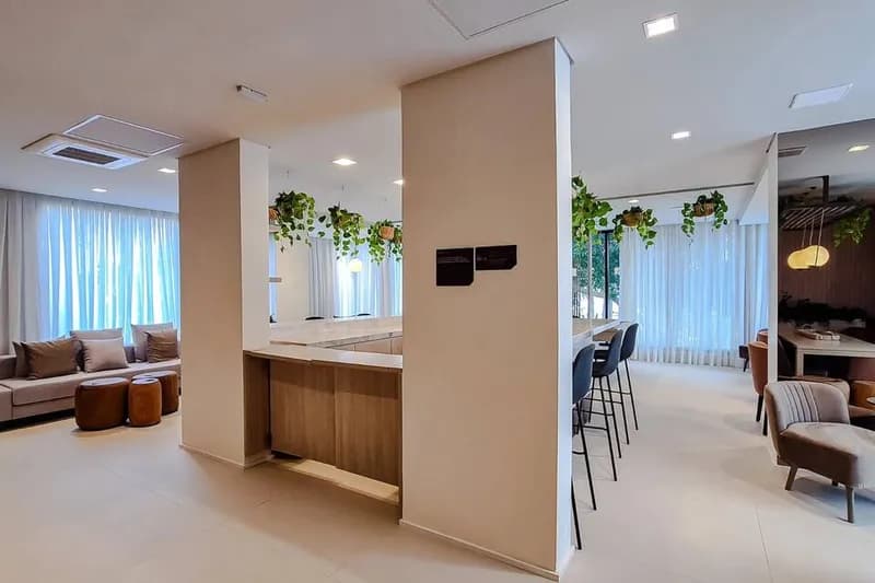 Espaço de coworking do prédio