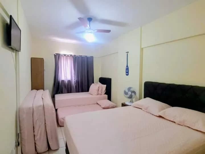 Quarto com camas para o grupo